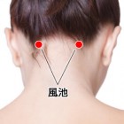 目の疲れ、肩こり、頭痛に効果がある『風池（ふうち）』