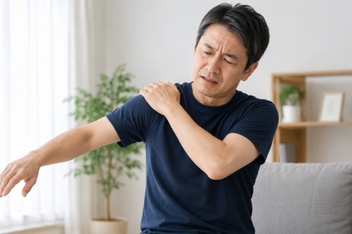 肩が上がらない男性の画像