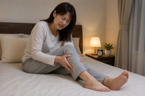 足がつった女性の画像