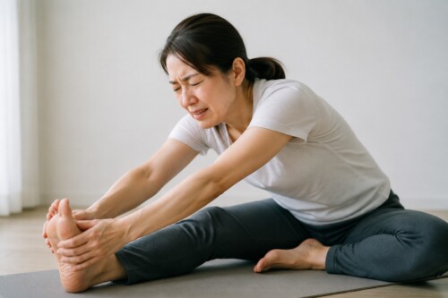 ストレッチをする女性